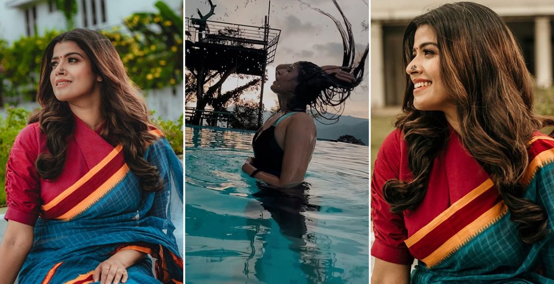 AMRITHA SURESSH in swimming pool