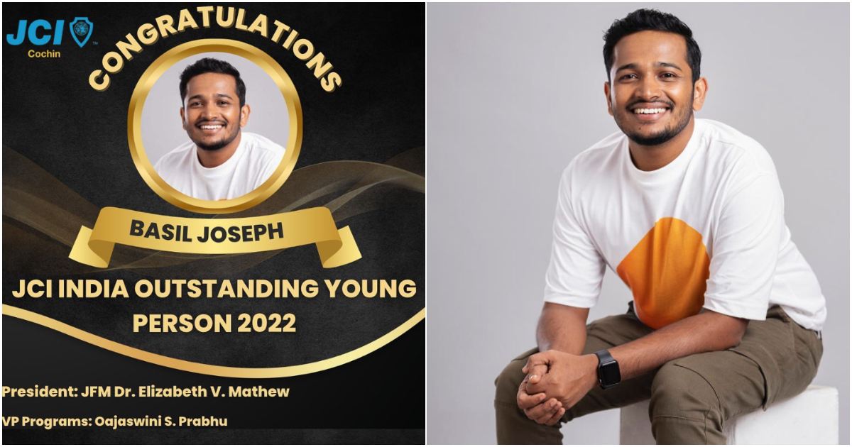 Basil Joseph Won JCI Indian Outstanding Award Malayalam