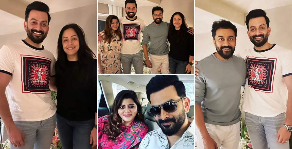 Friends who inspire Post By Prithviraj Sukumaran With Supriya Menon Prithviraj, Suriya Sivakumar And Jyotika