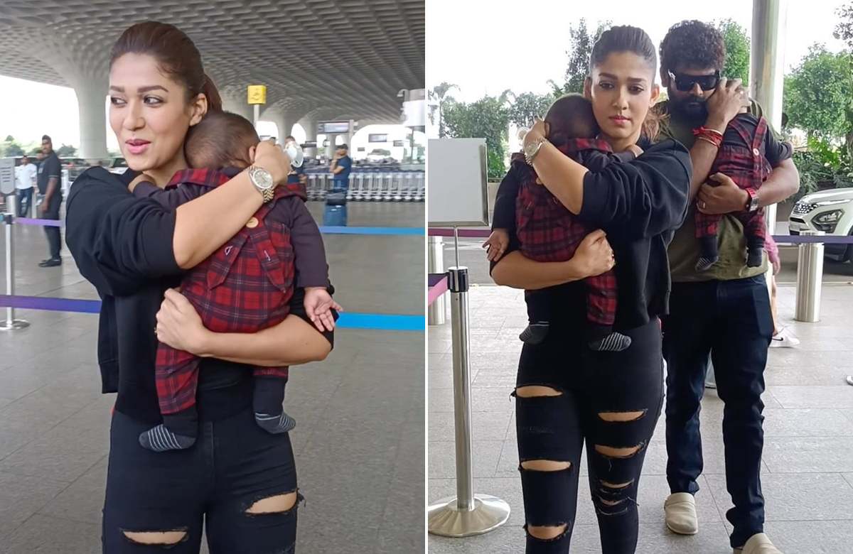 Nayanthara And Vignesh Shivan In Airport With Babies Ulakam And Uyir Video
