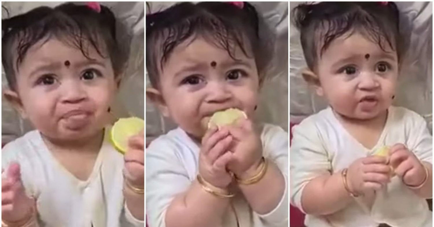 Cute Baby Tastes Lime Video