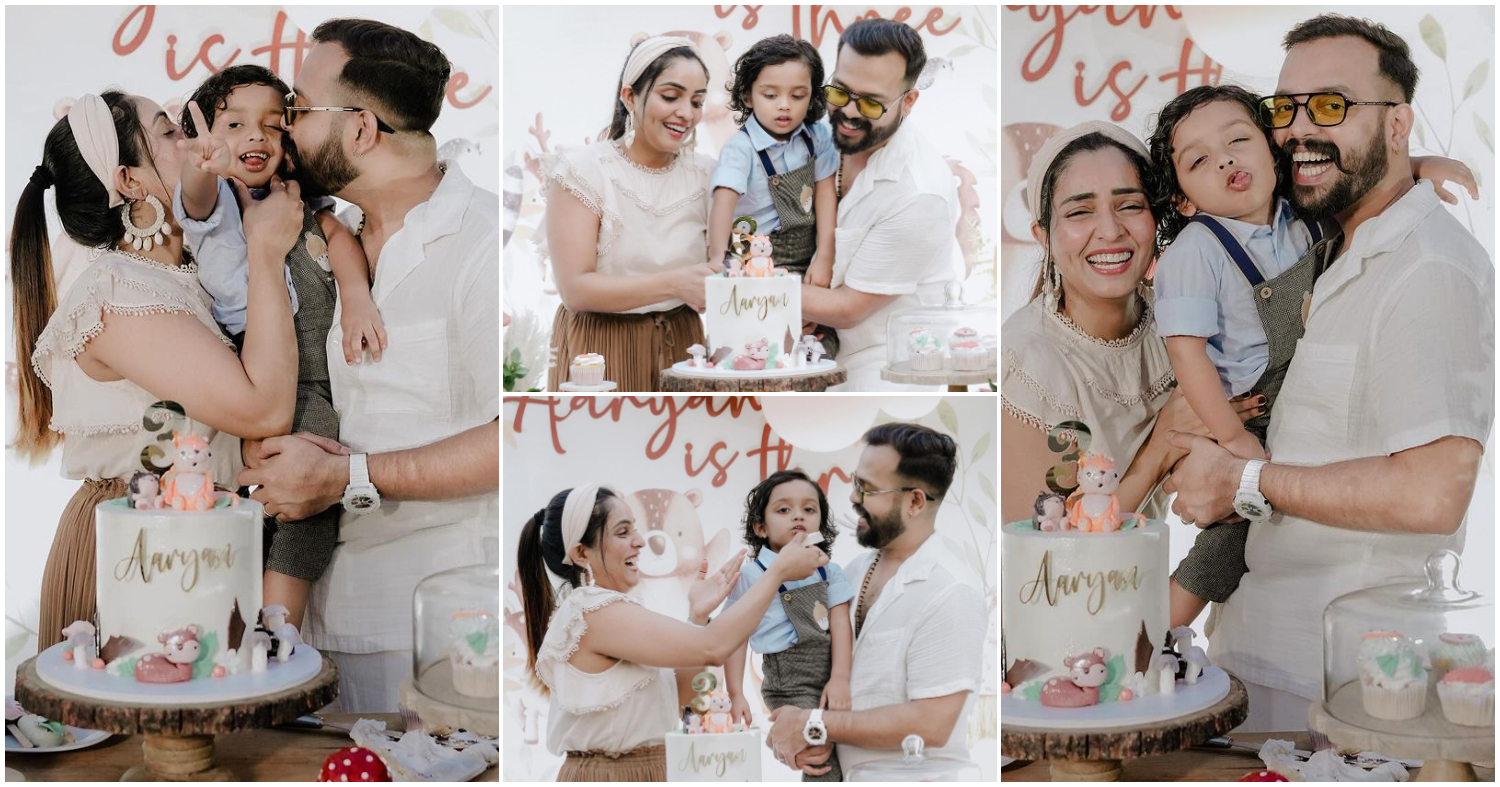 Nimmy And Arun Gopan Happily Share The Happiness Of Their Son Aaryan Gopan's 3 Rd Birthday Celebration Highlights