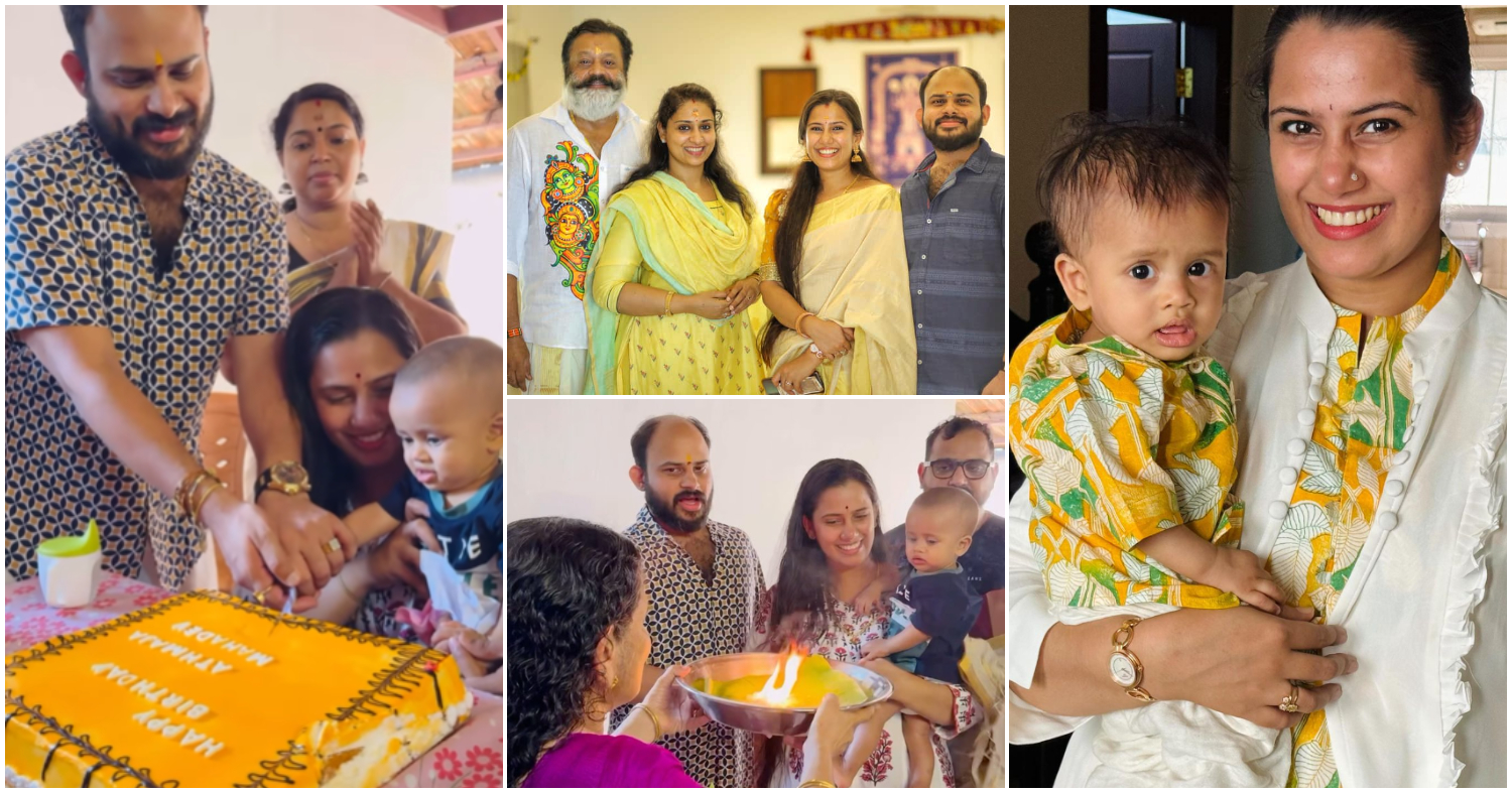 Devikaa Nambiaar Vijay Maadhhav Son Athmaja Birthday