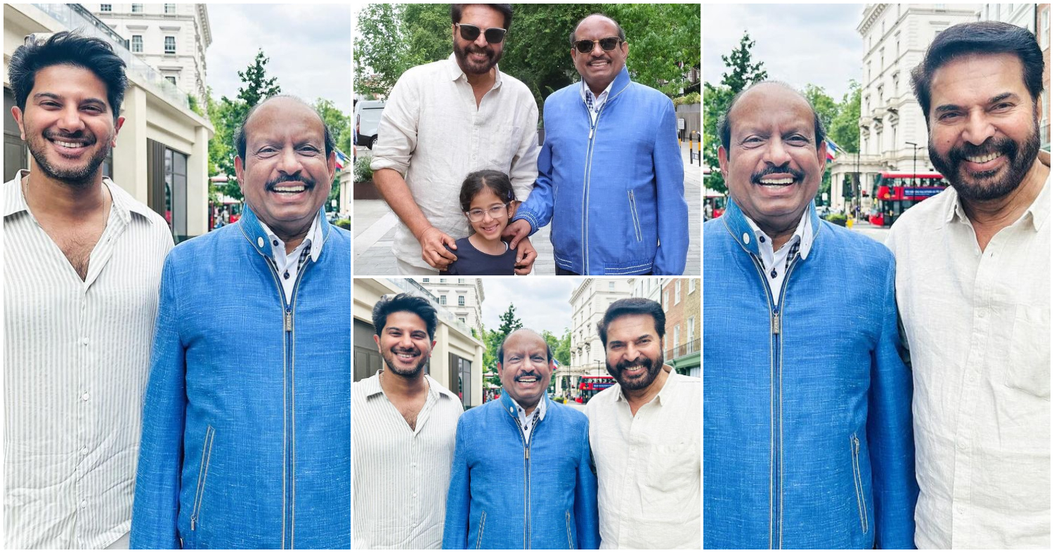 Dulquer Salmaan And Mammootty Meet Up With MA Yusuff Ali