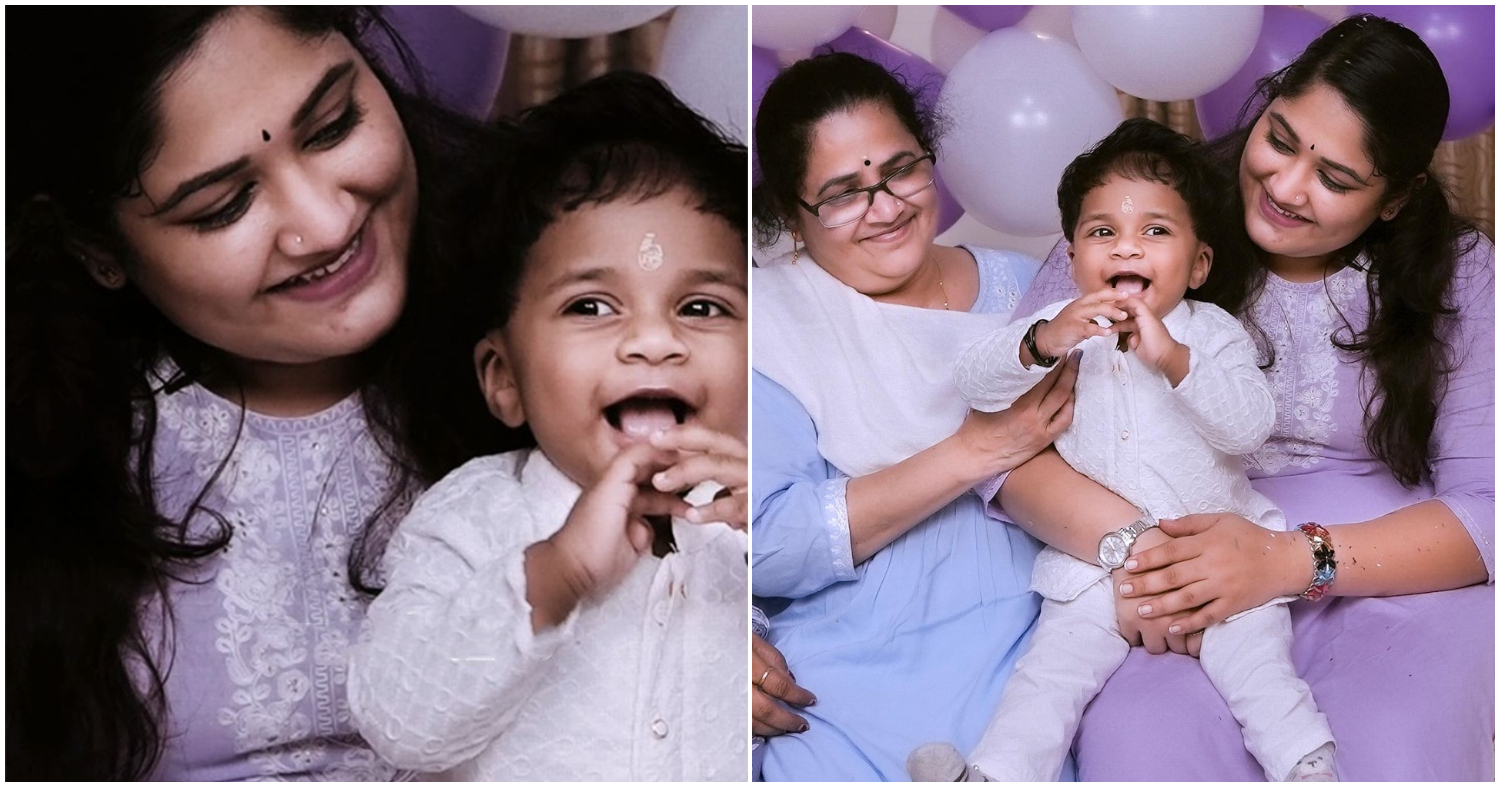 Actress Anooshree Prakrithi Baby Aarav Second Birthday