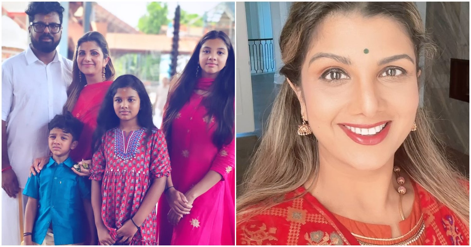 Actress Ramba And family In Guruvayur