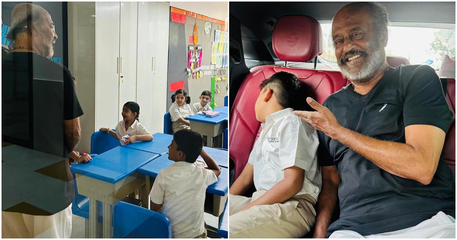 Rajinikanth Brings Soundarya Rajinikanth Son To School