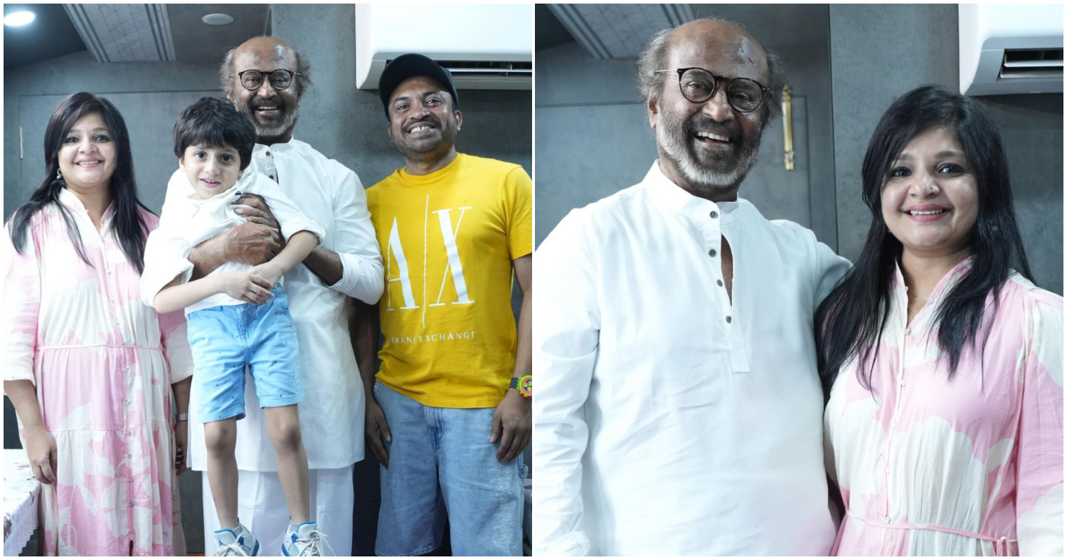 Soubin Shahir And Family With Rajinikanth