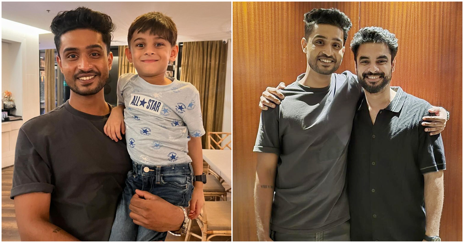 Madhav Suresh With Tovino Thomas And Son