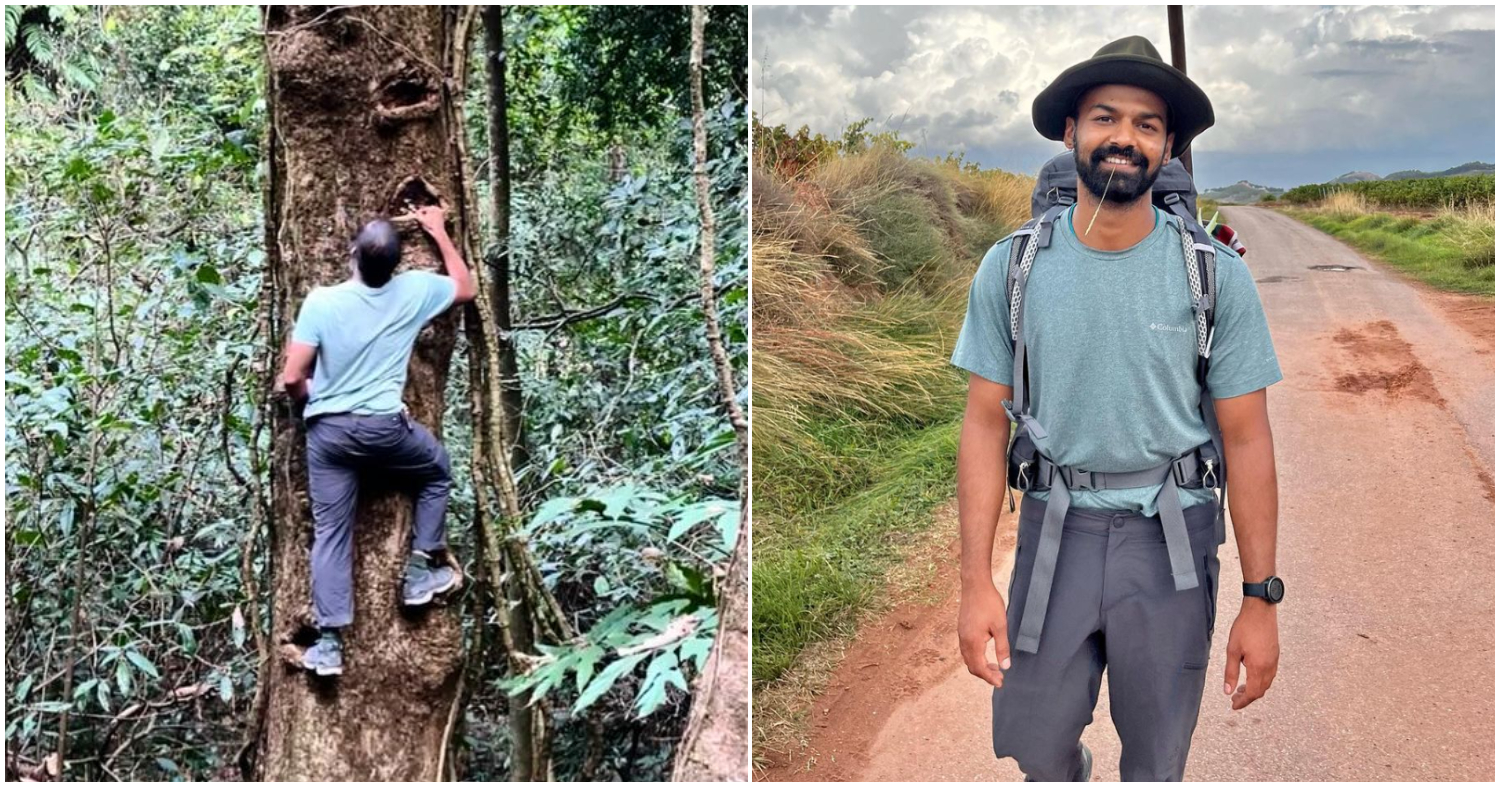 Pranav Mohanlal Climbing On A Tree